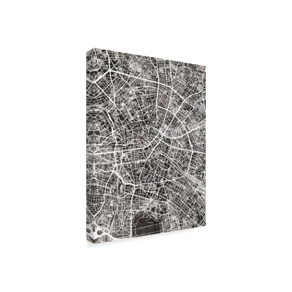 Michael Tompsett 'Berlin Germany City Map Black' Canvas Art,24x32